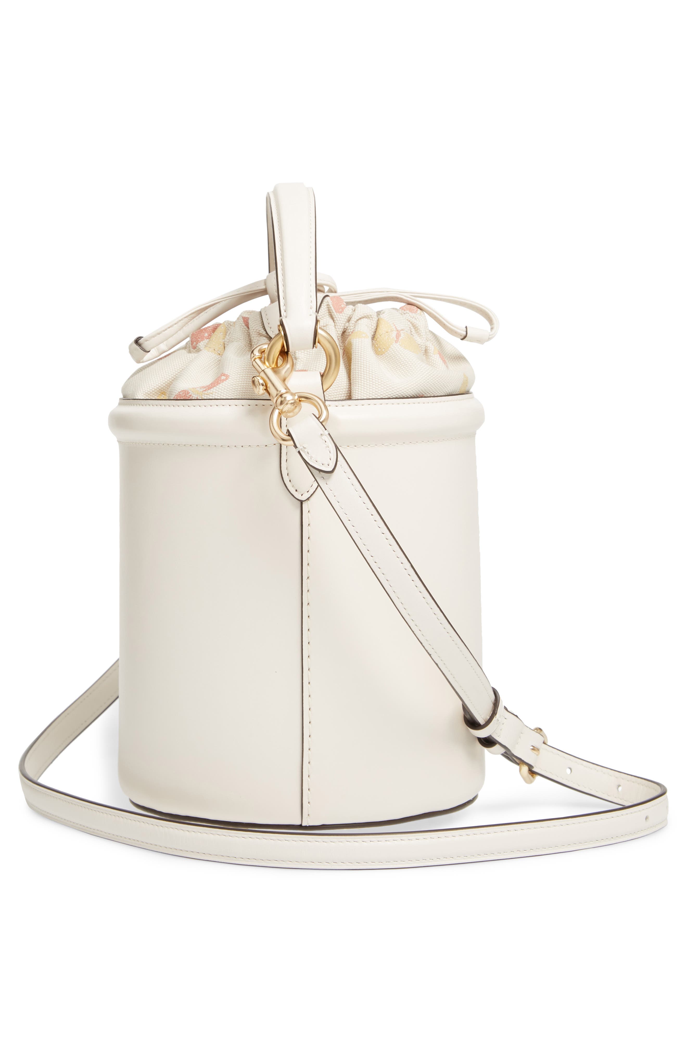 COACH Leather Drawstring Bucket Bag, Alternate, color, 