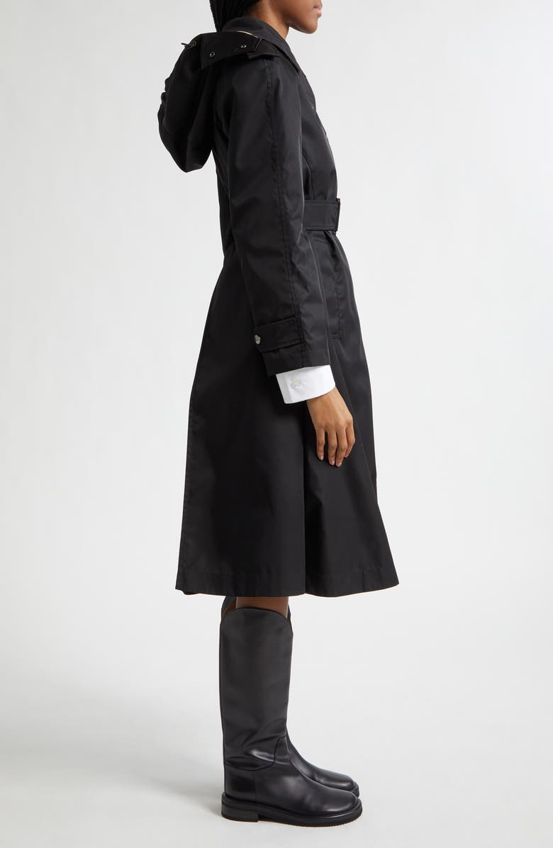 Burberry Tilley Trench Coat with Removable Hood, Alternate, color, Black