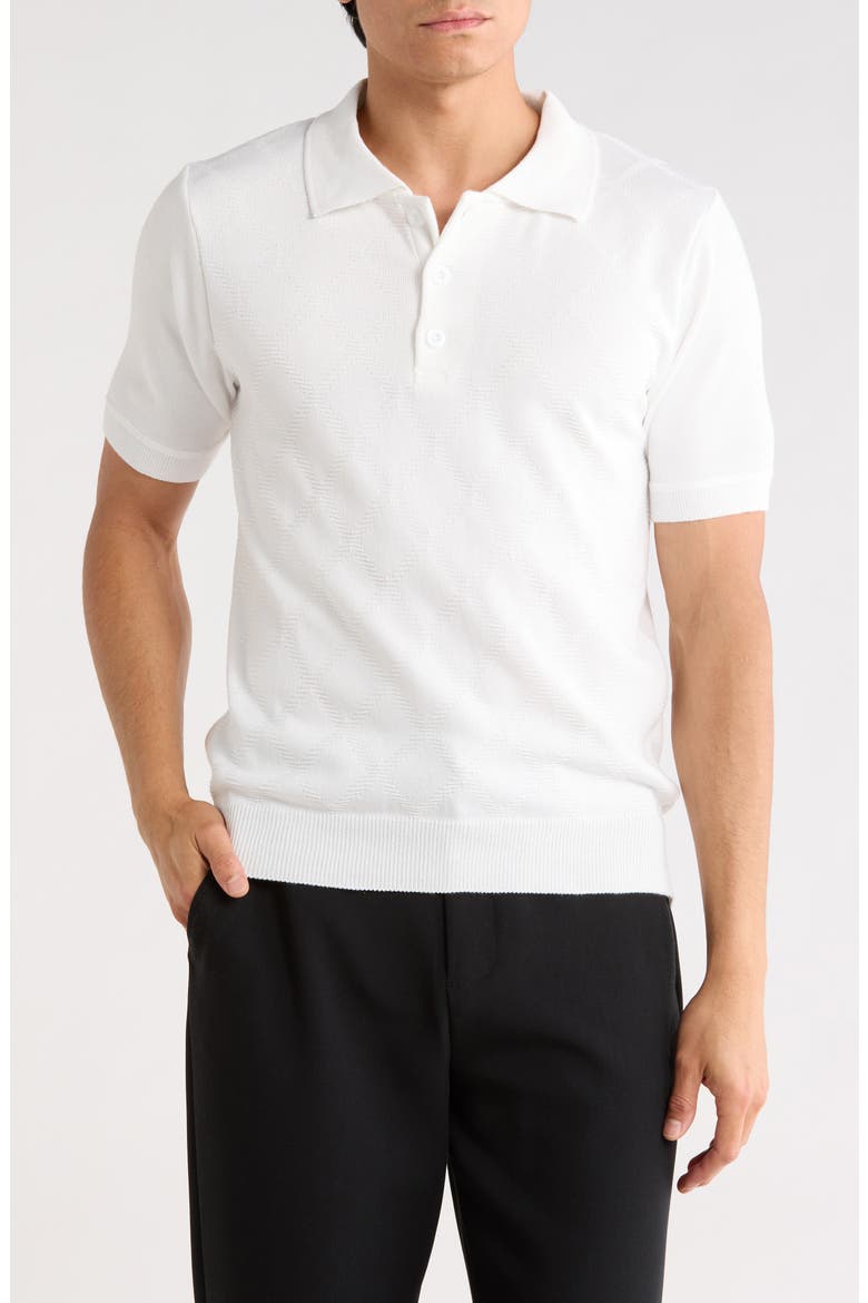 Knit Polo Sweater, Main, color, WHITE