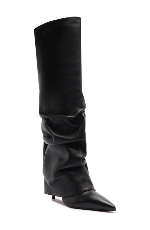 Mikki Up Cloak Pointed Toe Knee High Boot (Women)