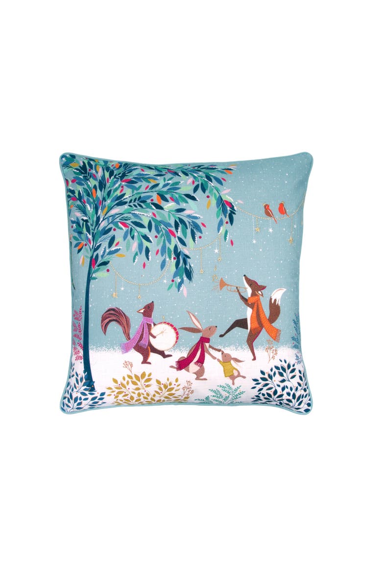 Merry Band Accent Throw Pillow 20" x 20", Main, color, Blue