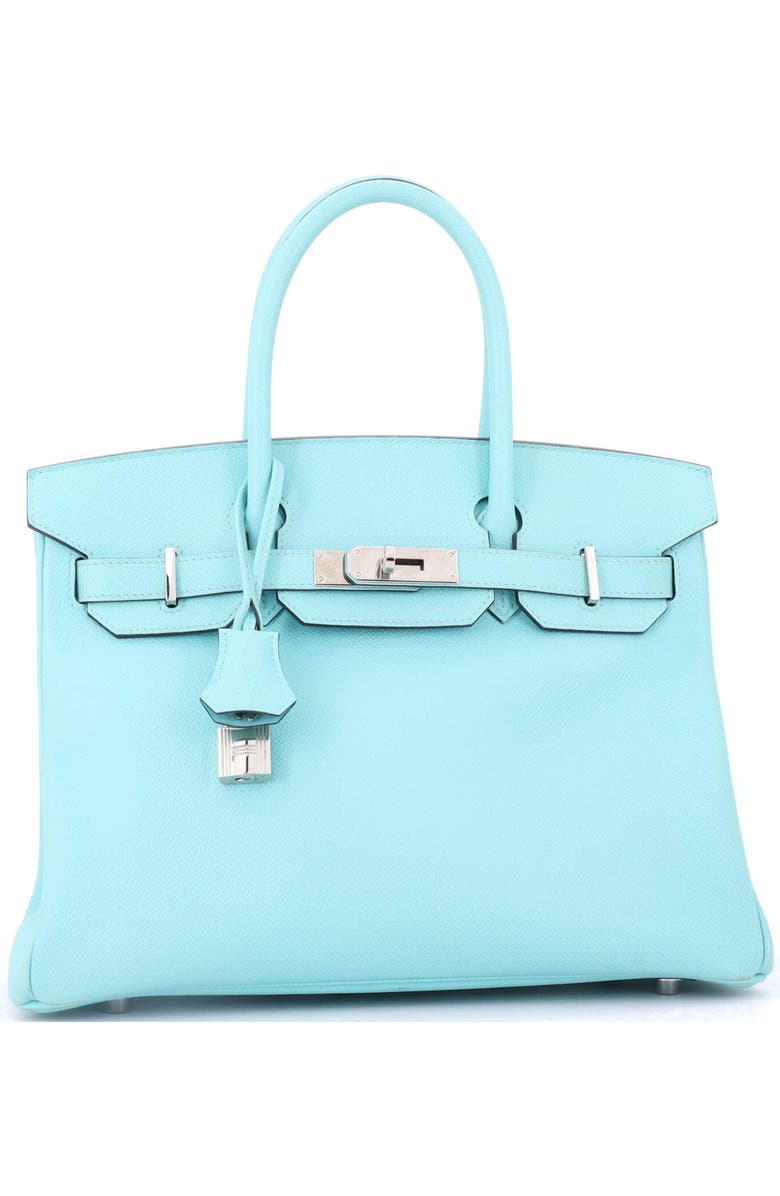 Pre-Owned Hermes Birkin Handbag Blue Epsom with Palladium Hardware 30, Alternate, color, Bleu Atoll