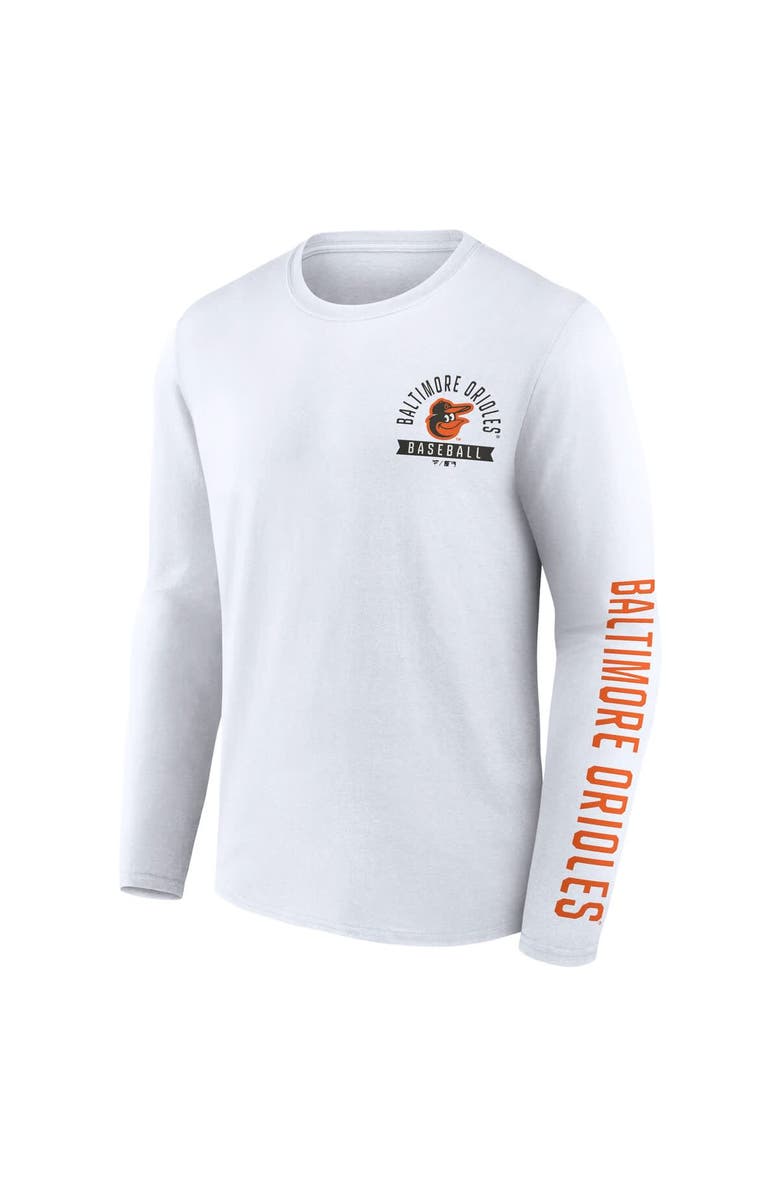 FANATICS Men's Fanatics White Baltimore Orioles Press Box Long Sleeve T-Shirt, Alternate, color, 