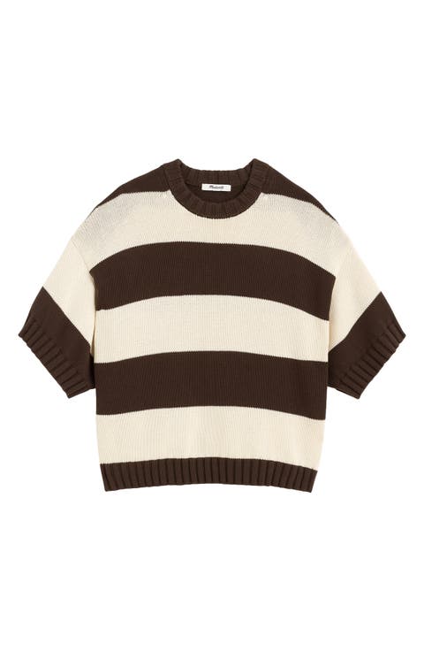Relaxed Crewneck Cotton Sweater Tee