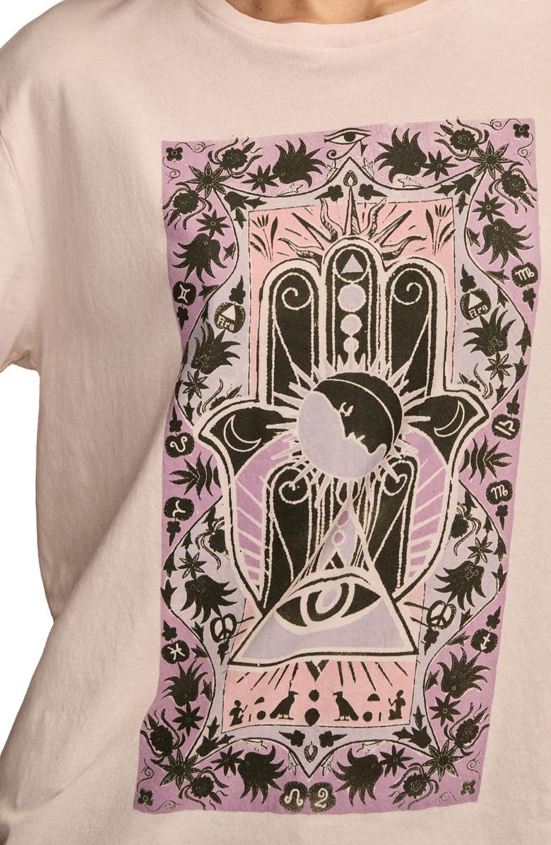 Lucky Brand Celestial Hamsa Cotton Graphic T-Shirt, Alternate, color, Pale Lilac