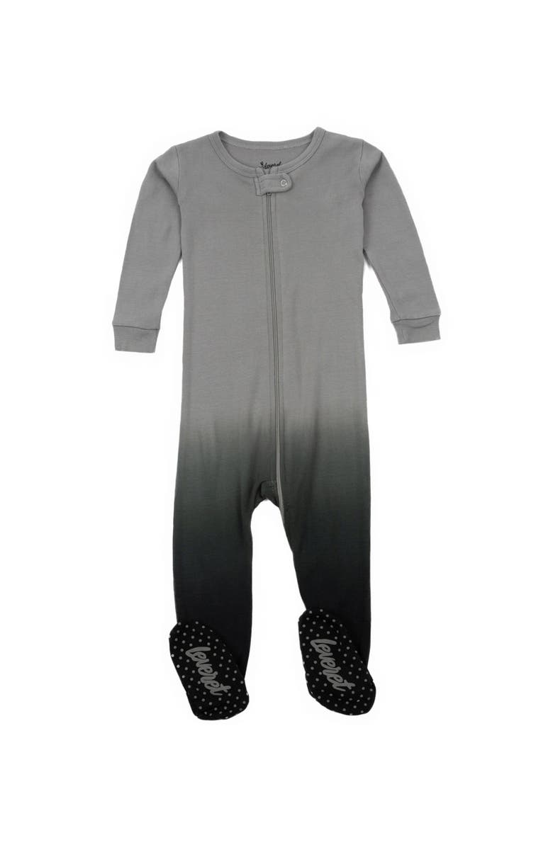 Leveret Footed Printed Cotton Pajamas, Solids, Stripes & Tie Dye, Main, color, Tie Dye Gray