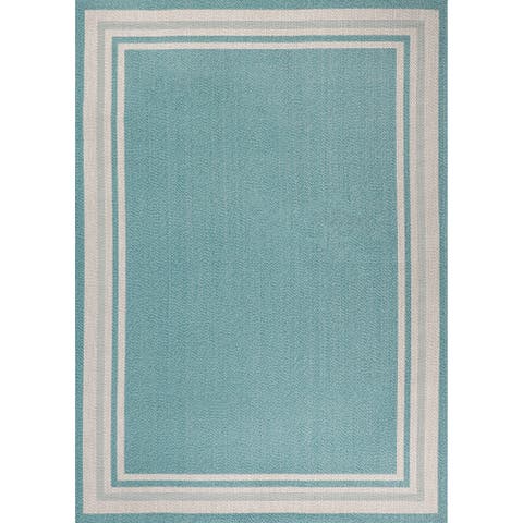 James Modern Border Stripe Indoor/Outdoor Area Rug