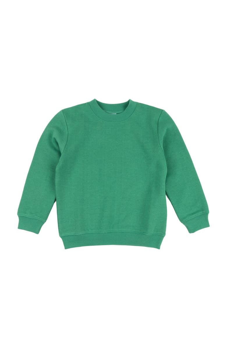 Leveret Kids Pullover Sweatshirt, Long Sleeve, Solid Colors, Alternate, color, Green