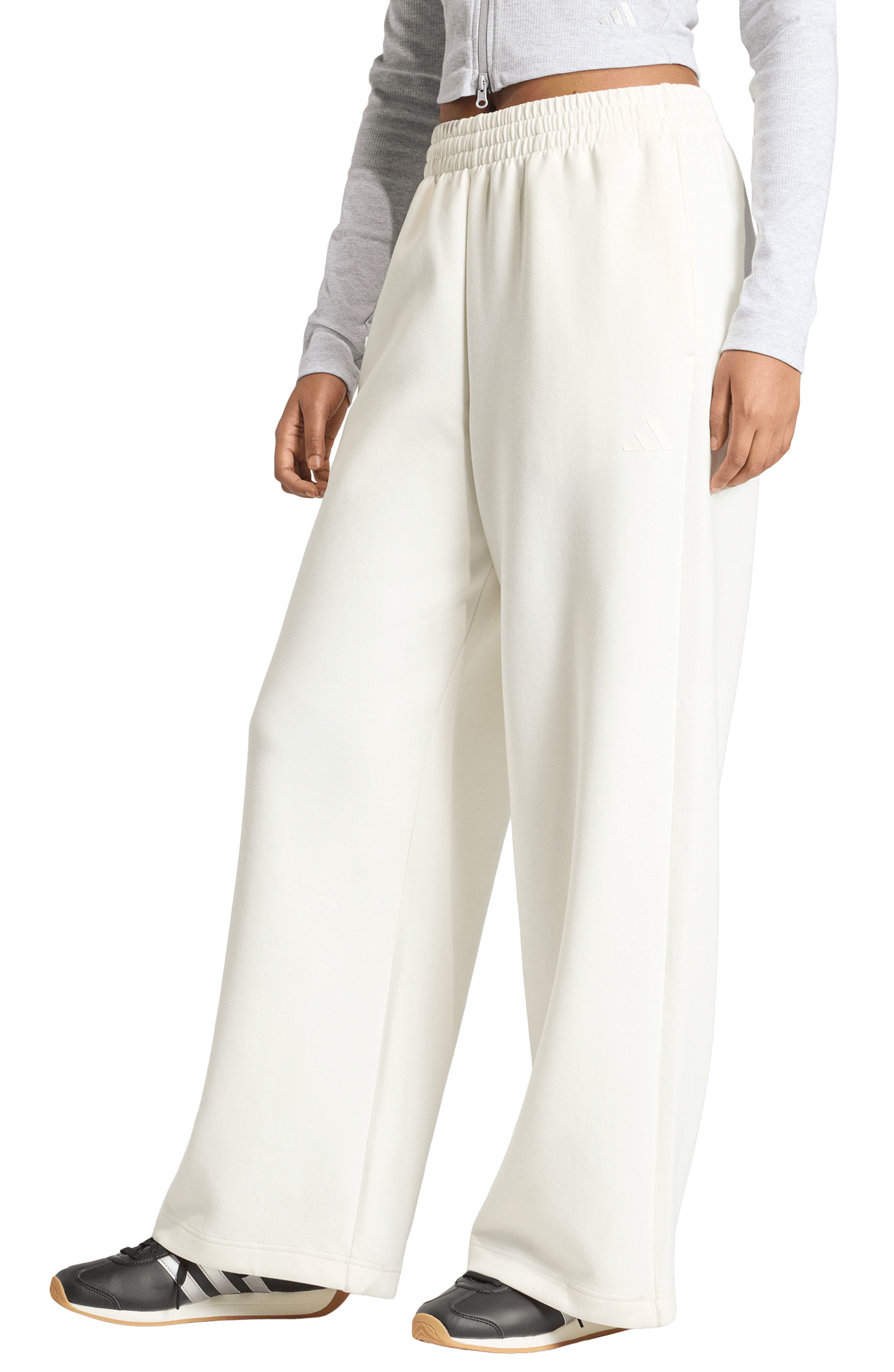 adidas Wide Leg Open Hem Pants