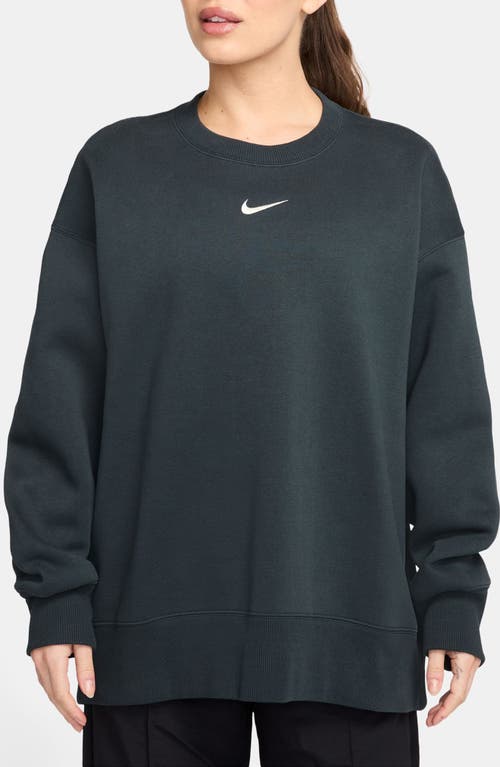 Nike Phoenix Fleece Oversize Crewneck Sweatshirt In Black