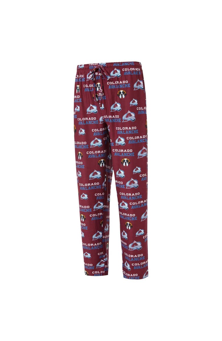 CONCEPTS SPORT Men's Concepts Sport  Burgundy Colorado Avalanche All Over Print Knit Pants, Alternate, color, 