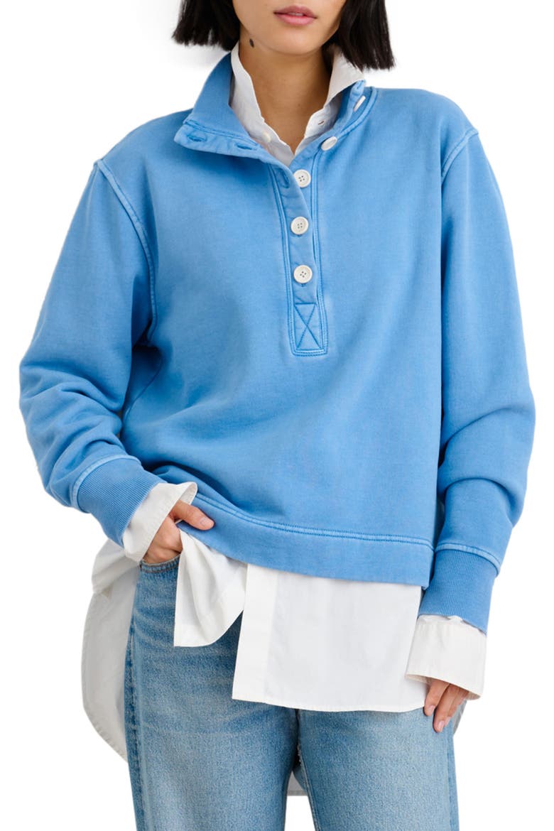 Penny Fleece Pullover, Main, color, FADED BLUE
