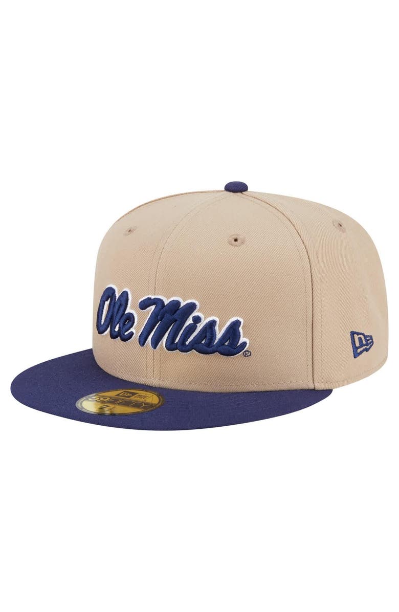 New Era Men
s New Era  Khaki Ole Miss Rebels Two-Tone 59FIFTY Fitted Hat, Main, color, Khaki