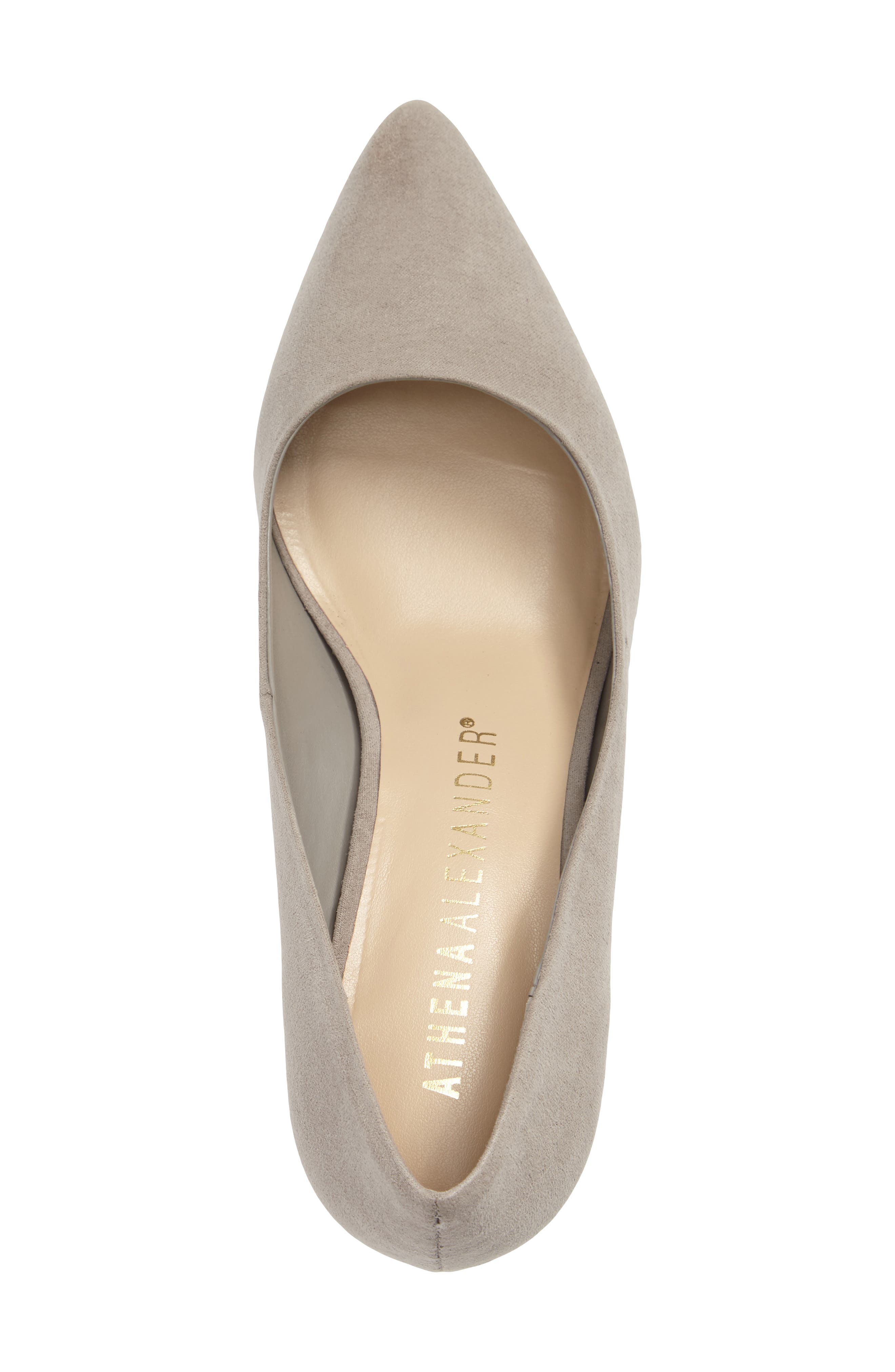 Zabel Embellished Block Heel Pump, Alternate, color, GREY FAUX SUEDE