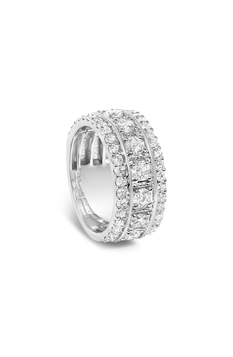 Haus of Brilliance .925 Sterling Silver 2.0 Ctw Lab Grown Diamond Three-Row Pavé Band Ring, Alternate, color, Silver
