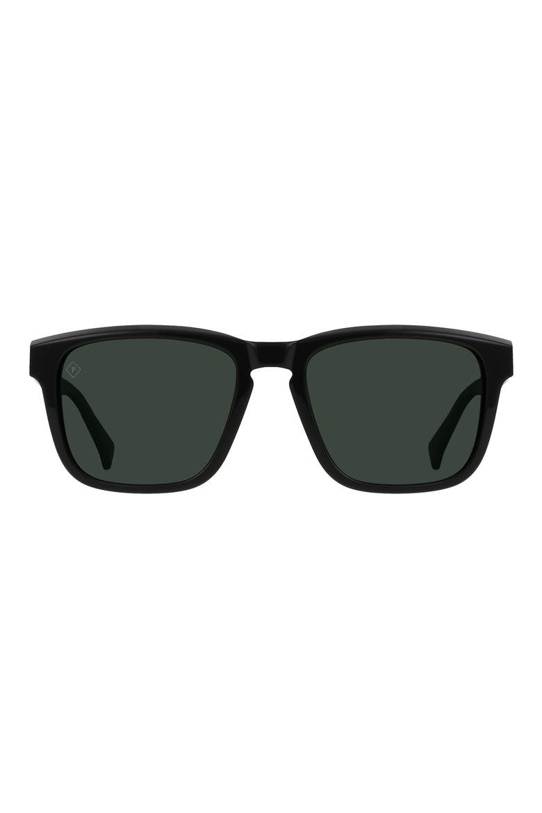 Lumis 54mm Polarized Square Sunglasses, Main, color, RECYCLED BLACK/ GREEN POLAR