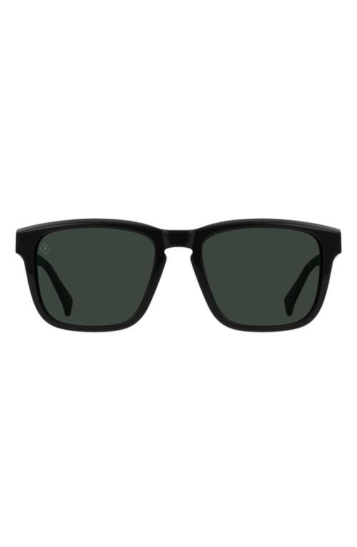 RAEN Lumis 54mm Polarized Square Sunglasses in Recycled Black/Green Polar 