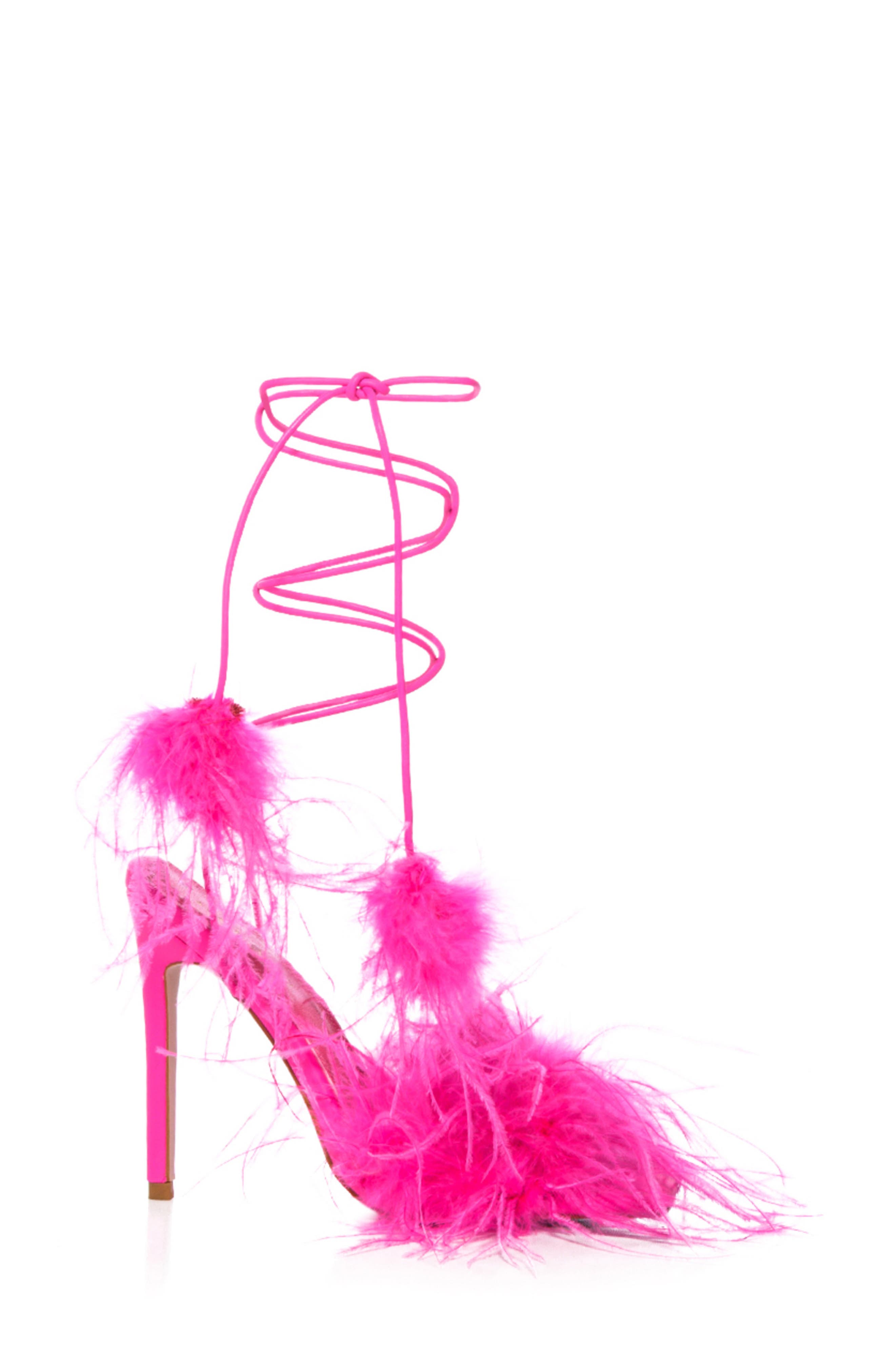 AZALEA WANG Penn Feather Ankle Wrap Sandal, Alternate, color, 