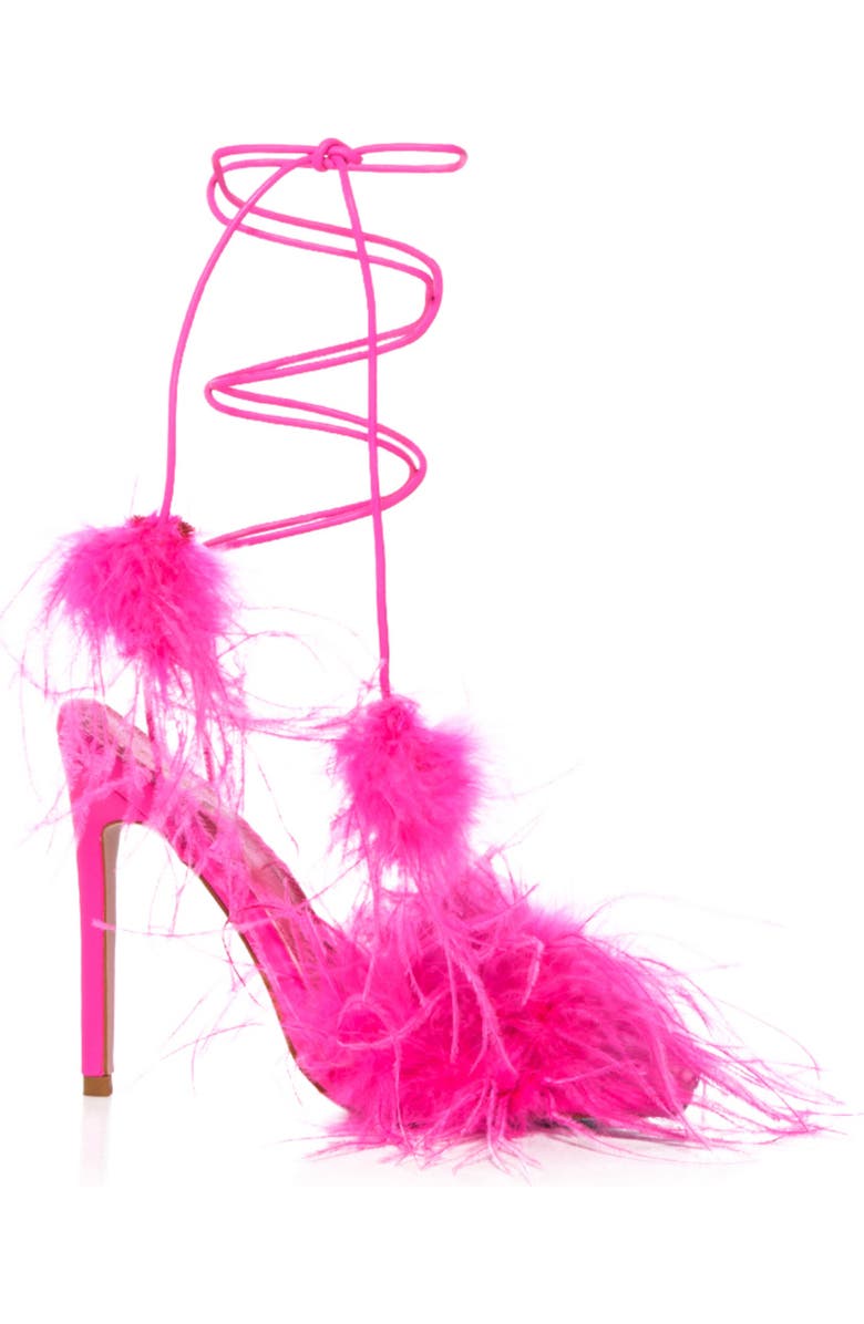 AZALEA WANG Penn Feather Ankle Wrap Sandal, Alternate, color,