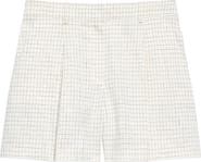 Theory Fluid Check Linen Blend Shorts