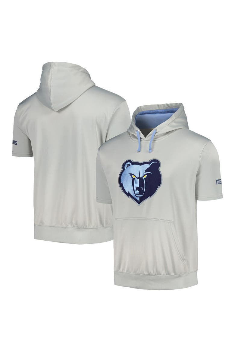 Men's Fanatics Branded Silver/Light Blue Memphis Grizzlies Short Sleeve Pullover Hoodie, Alternate, color, Silver