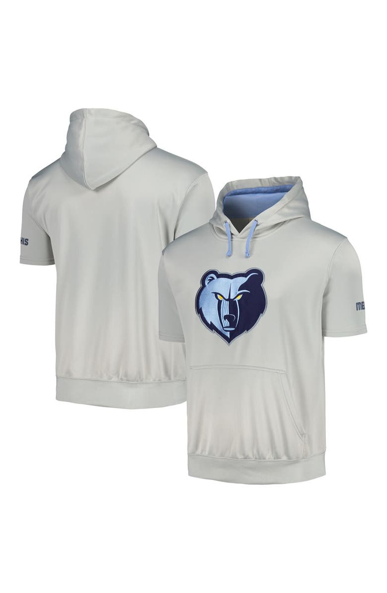FANATICS Men's Fanatics Branded Silver/Light Blue Memphis Grizzlies Short Sleeve Pullover Hoodie, Alternate, color, Silver