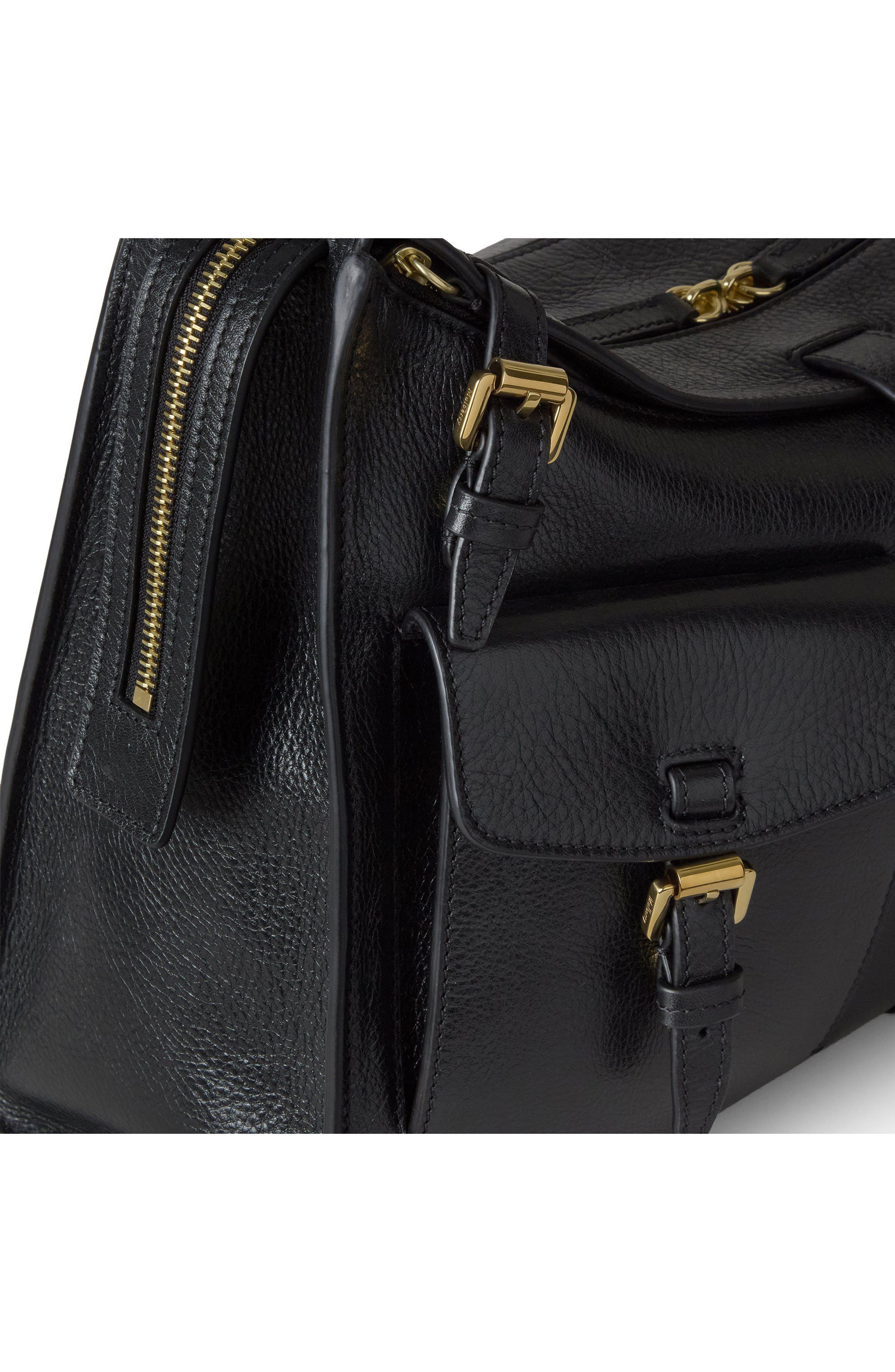 Mulberry Roxanne High Shine Leather Shoulder Bag, Alternate, color, Black