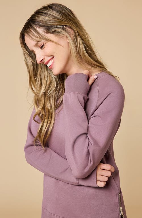 Softies Athleisure Crewneck And Crop Pant Set In Pink