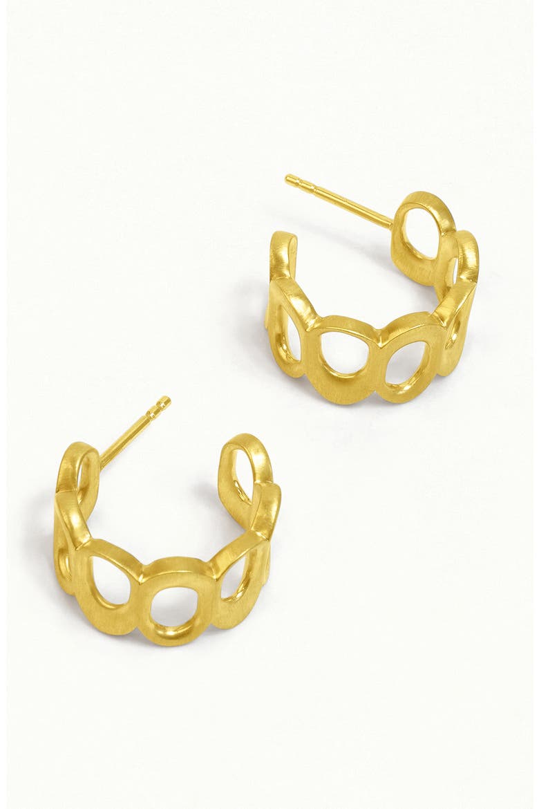 Crosby Link Huggie Hoop Earrings, Alternate, color, YELLOW GOLD