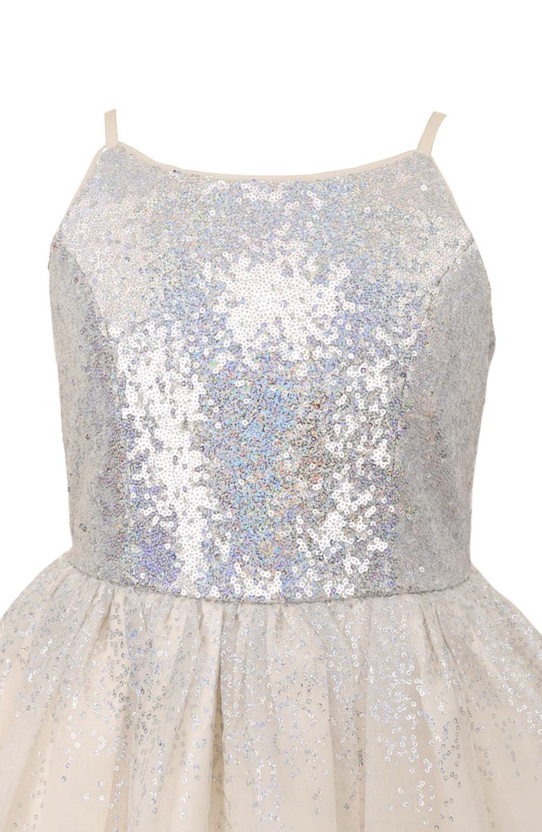 Zunie Kids' Sequin Dress, Alternate, color, Champagne