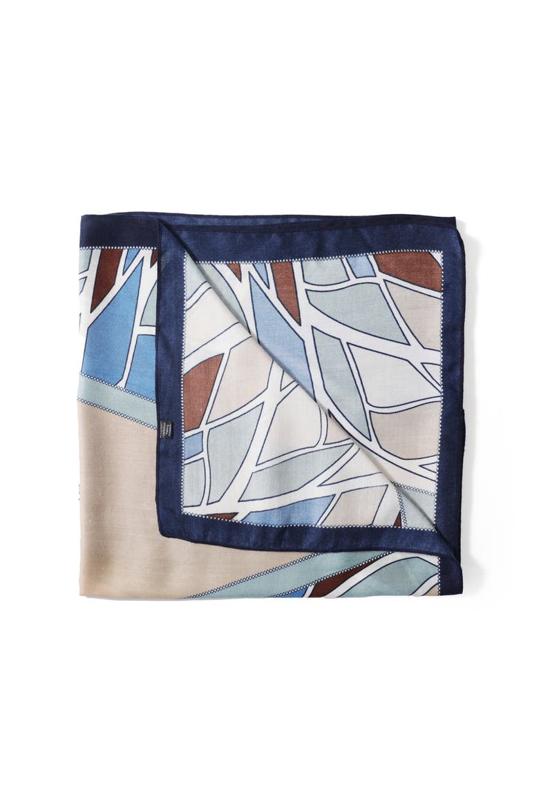 The Nicole Scarf, Alternate, color, Blue/Tan