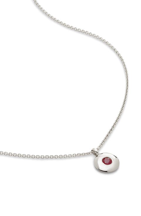 July Birthstone Ruby Pendant Necklace