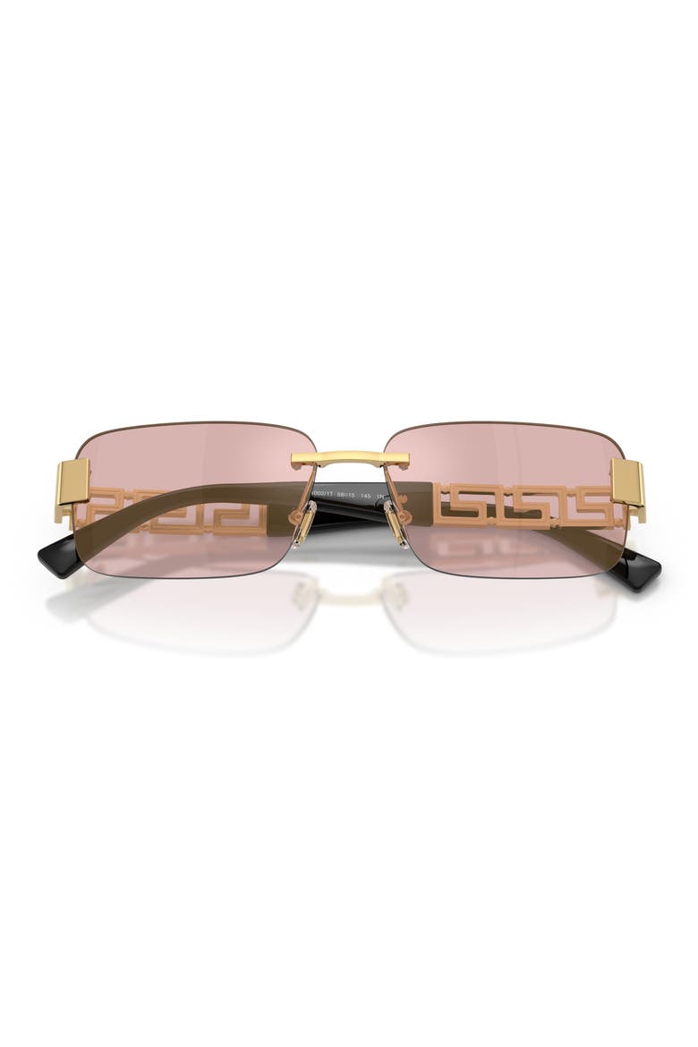 58mm Rimless Rectangular Sunglasses, Alternate, color, GOLD / PINK MIRROR GOLD