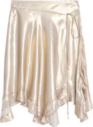 Zadig & Voltaire Jetos Asymmetric Metallic Satin Skirt