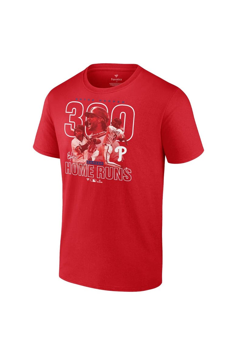 Men's Fanatics Branded Bryce Harper Red Philadelphia Phillies 300th Career Home Run T-Shirt, Alternate, color, Red