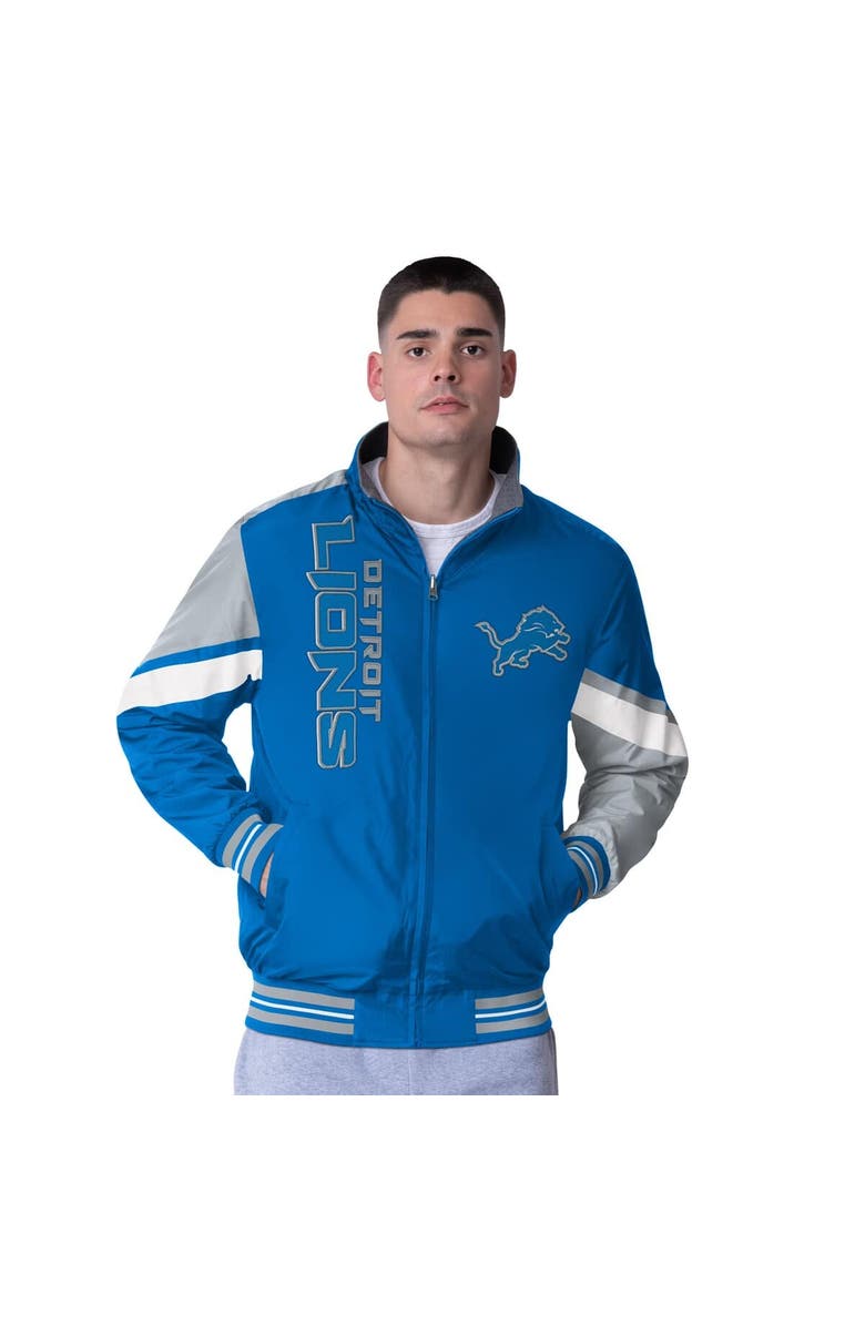 G-III Extreme Men's G-III Extreme Blue Detroit Lions Strong Arm Reversible Full-Zip Jacket, Main, color,