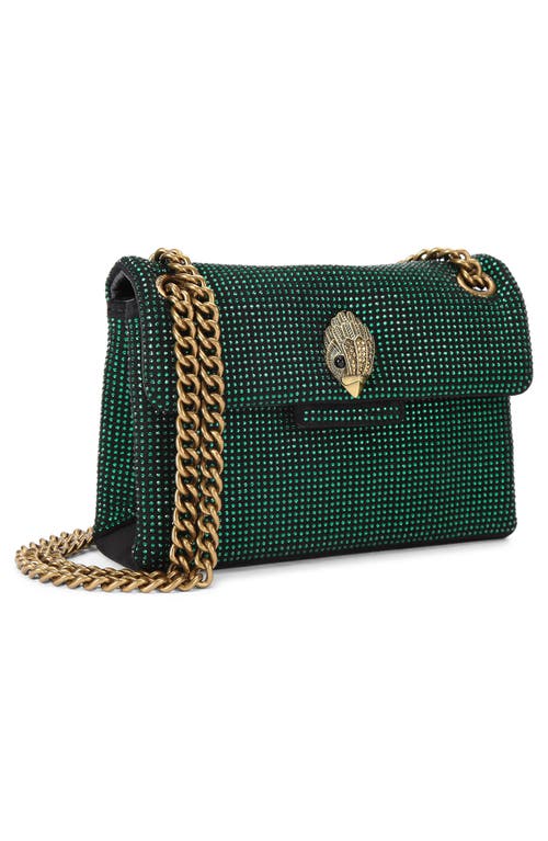 Kurt Geiger London Mini Kensington Embellished Fabric Convertible Crossbody Bag In Green