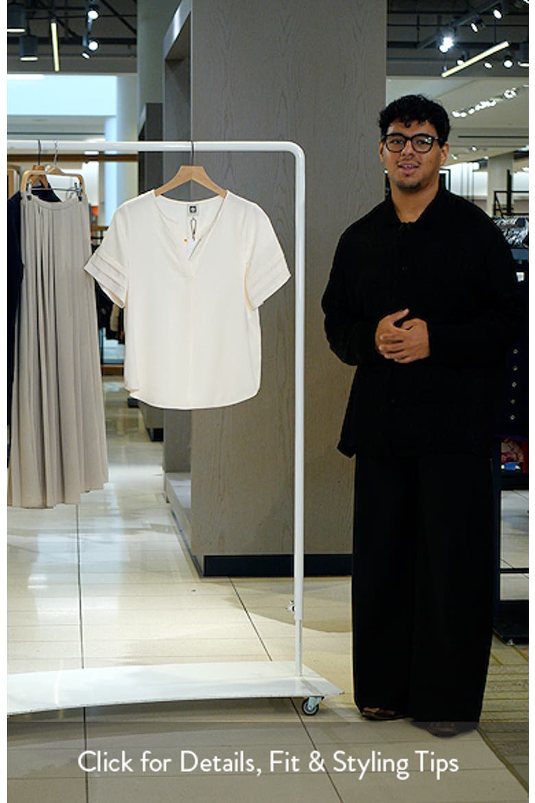 Pleated Split Neck Top video