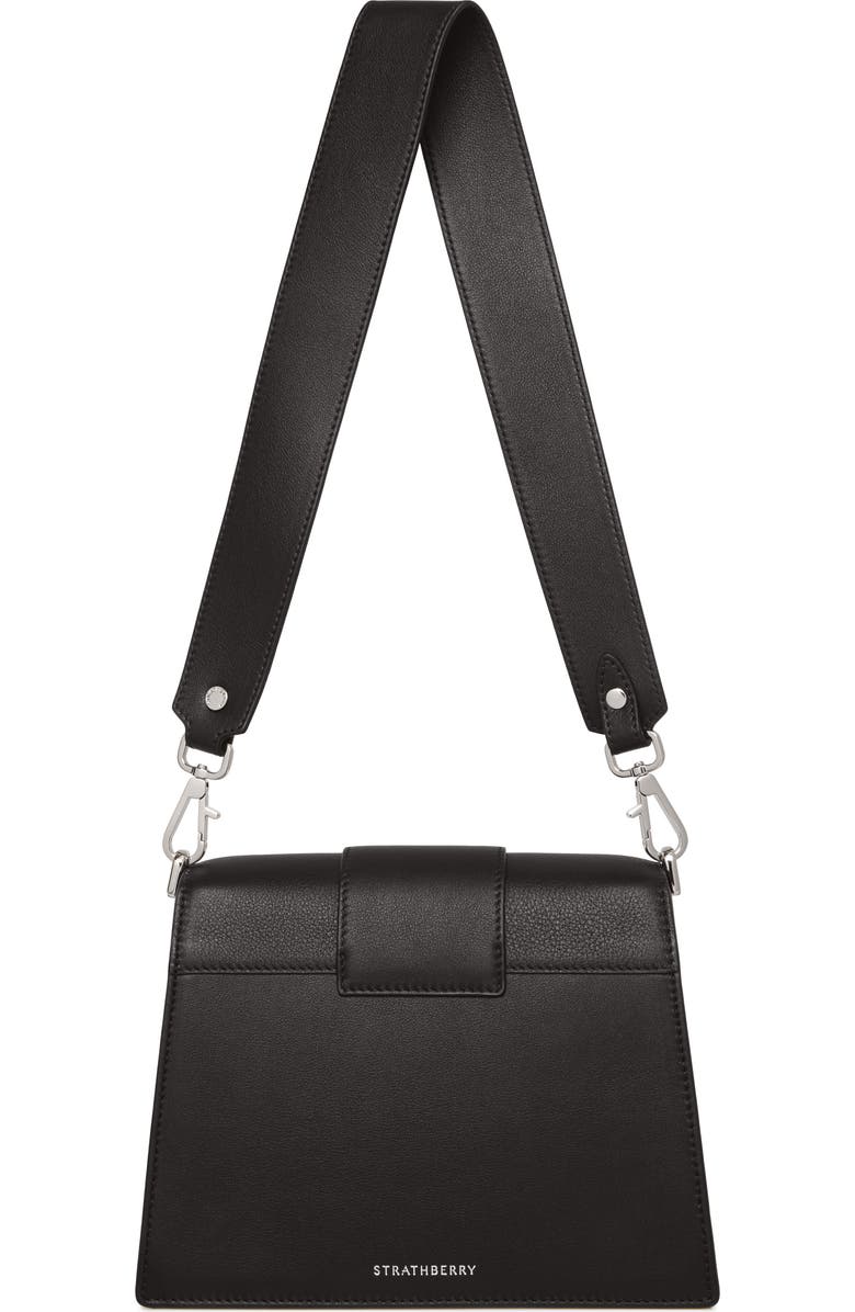 Strathberry Box Crescent Calfskin Leather Shoulder Bag, Alternate, color,