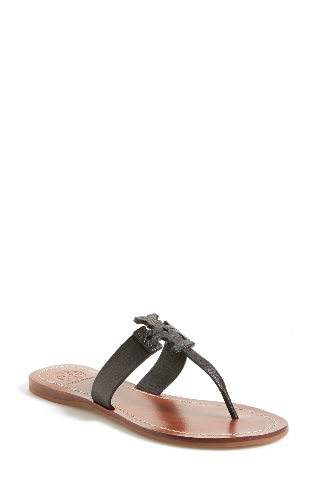 Tory Burch 'Moore' Leather Thong Sandal, Main, color, 