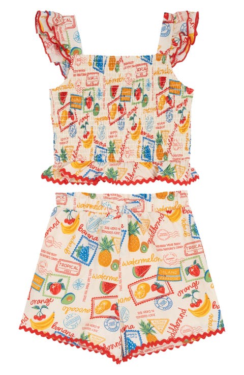 Kids' Printed Woven Top & Shorts Set (Little Kid)