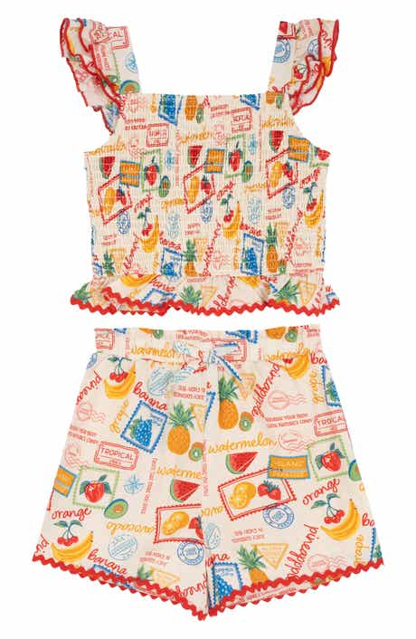 Rare Editions Kids' Printed Woven Top & Shorts Set