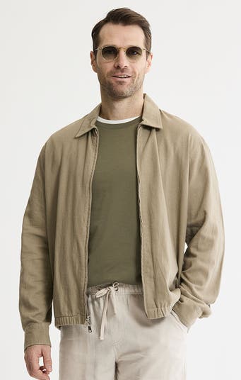 JACHS Linen Blend Zip Up Jacket | Nordstrom
