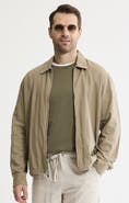 JACHS Linen Blend Zip Up Jacket