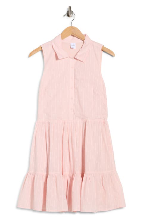 Tiered Sleeveless Shirt Dress