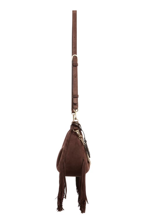Stuart Weitzman Crescent Fringe Crossbody Bag In Brown