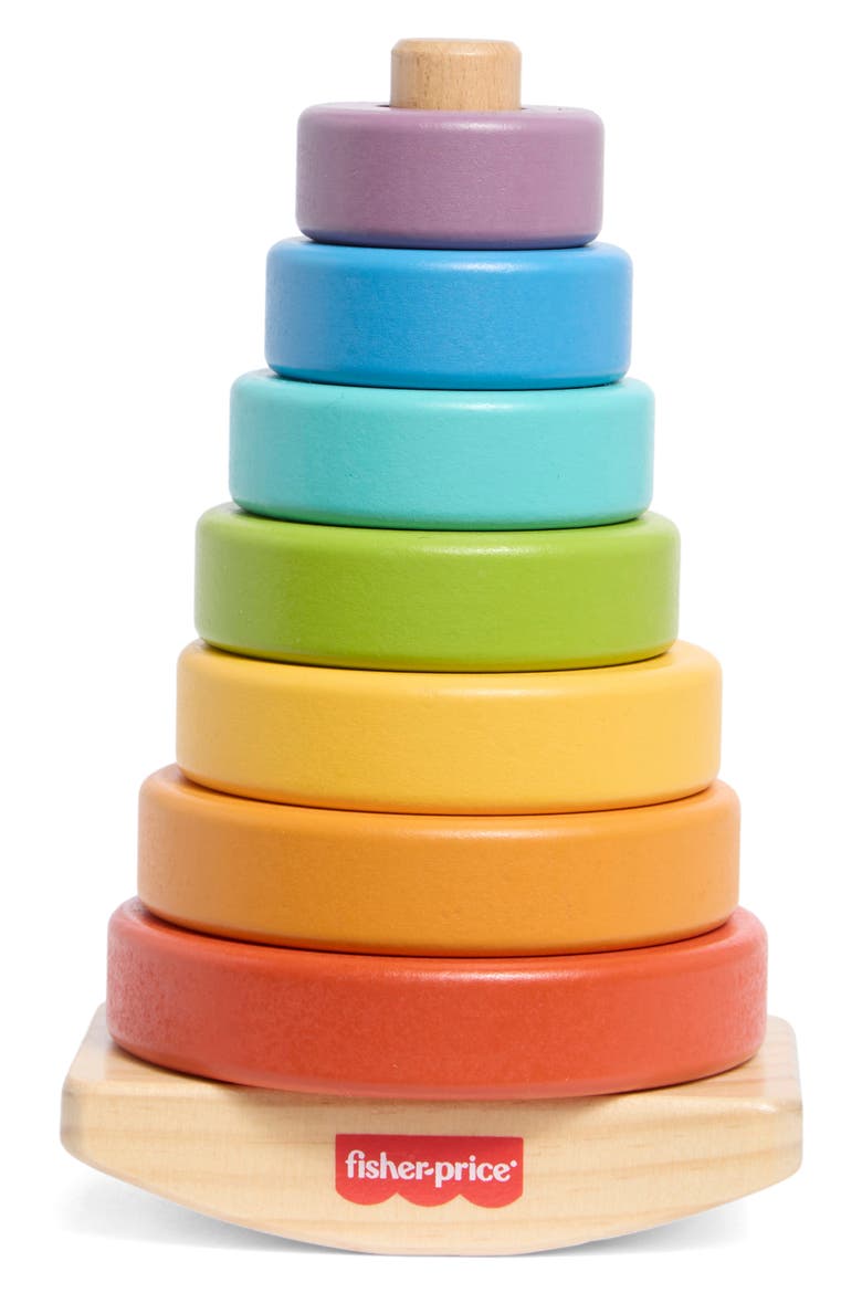 Wooden Rock-a-Stack Ring Toy, Main, color, ASSORTED