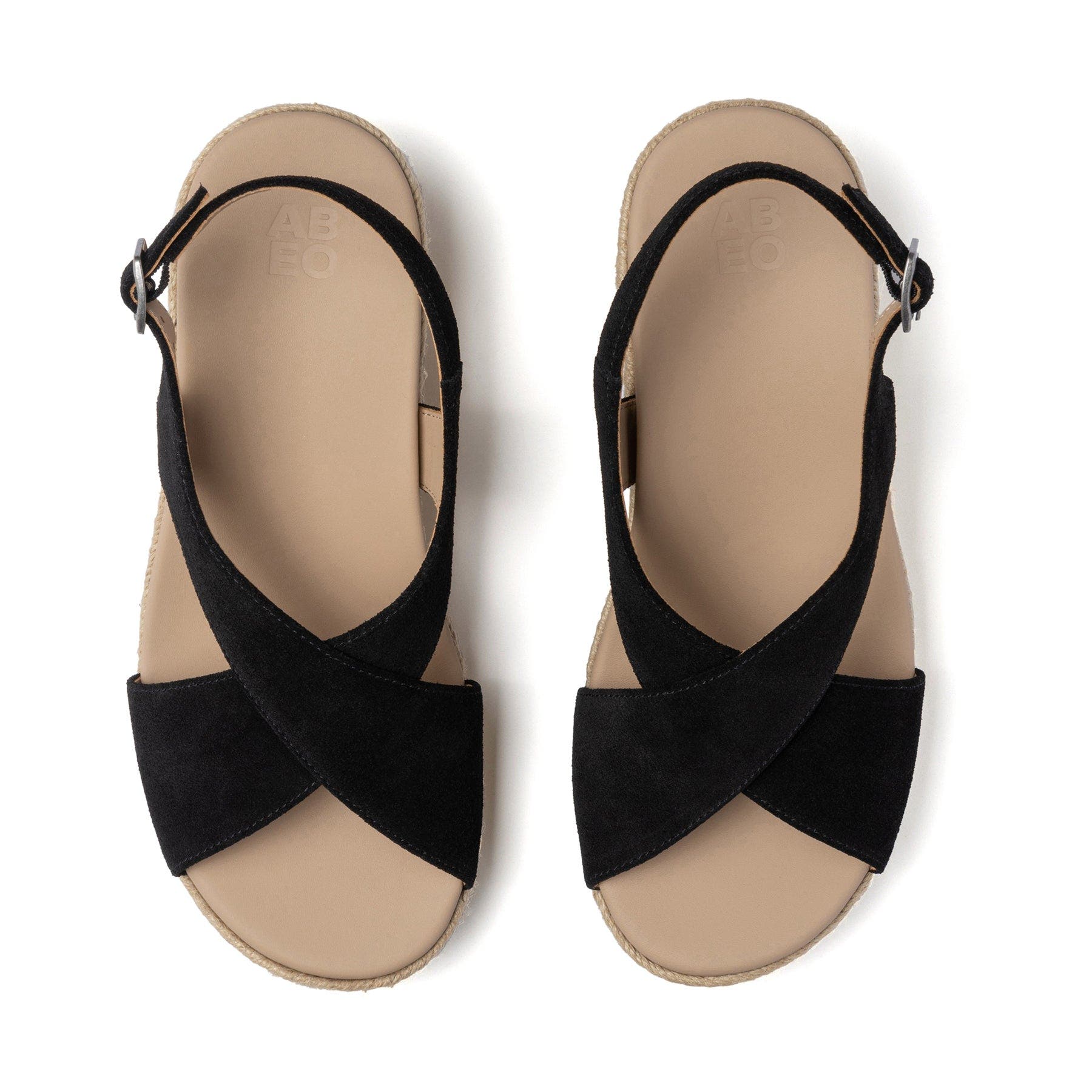 Riviera Cross Sandal, Alternate, color, Black Suede - Regular