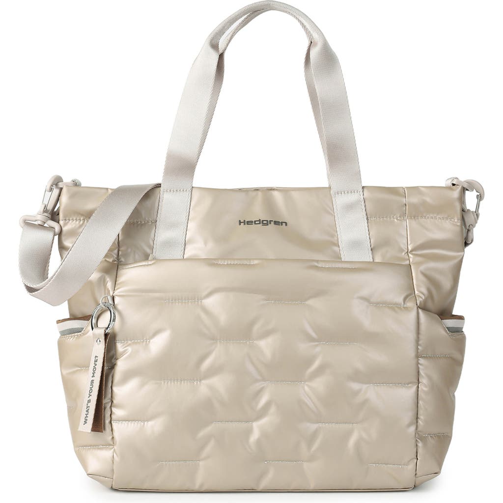 Hedgren Puffer Water Repellent Tote In Gray