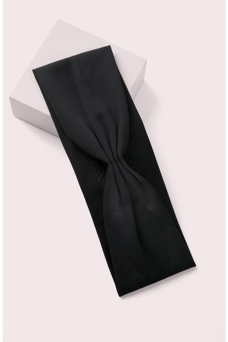 Lotus Pleated Headband, Alternate, color, BLACK